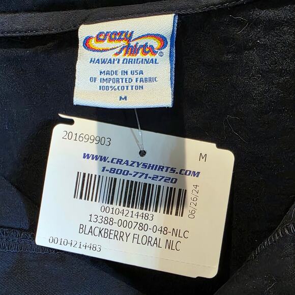 Crazy Shirt Hawaii Floral Pullover Lightweight Top XL Unisex M Navy Blackberry - Picture 7 of 13